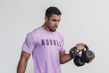 Nobull Men's T Shirts Purple | Australia (SI6035)